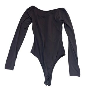 Princess Polly Bodysuit 4 Gray Long Sleeve‎ Recycled Nylon Blend